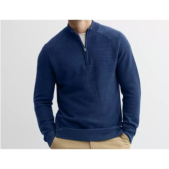 SONOMA Men's Big & Tall Pullover Quarter Zip Lightweight Blue Size 4XB Tall NEW - Picture 1 of 5
